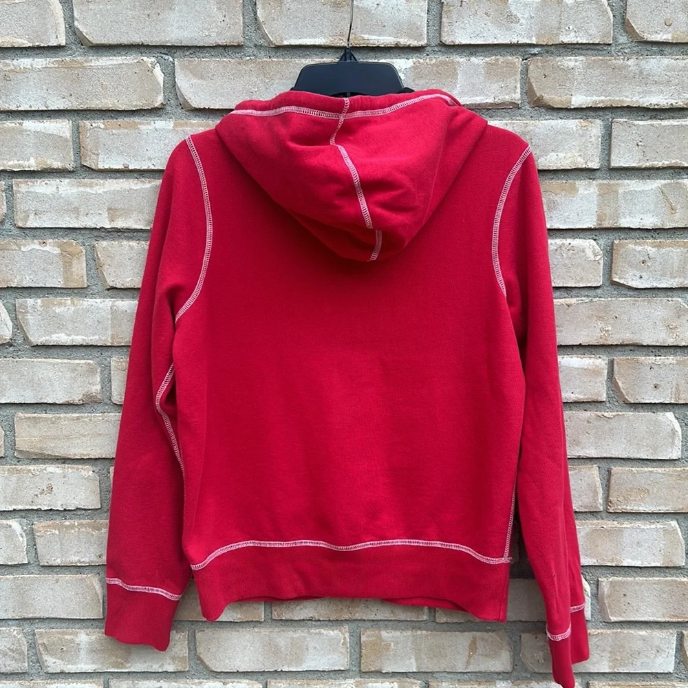 Lucky Brand Vintage Inspired Full Zip Jacket Sweatshirt Hoodie Peace Sz S Red - Picture 2 of 16